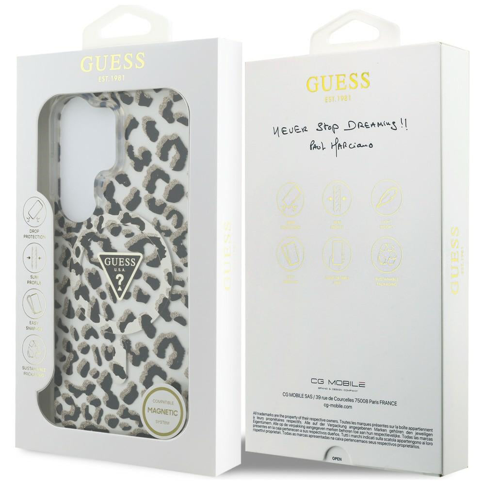 Futrola MagSafe za Samsung Galaxy S26 Ultra S948, Guess, IML Leopard Pattern, Crna