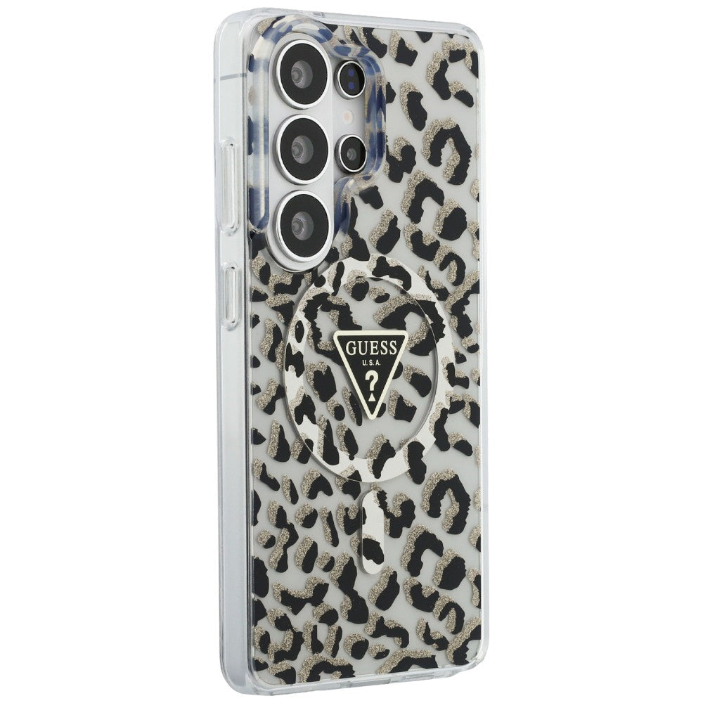Futrola MagSafe za Samsung Galaxy S26 Ultra S948, Guess, IML Leopard Pattern, Crna