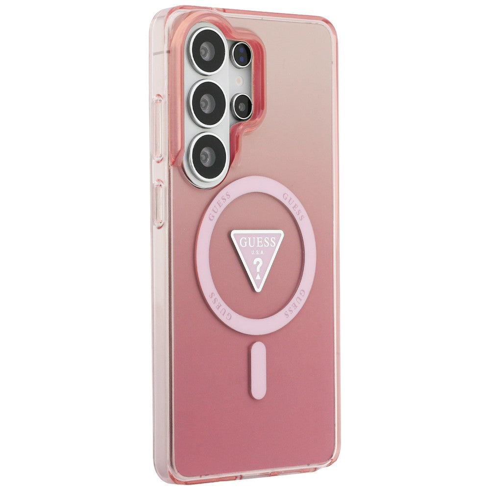 Futrola MagSafe za Samsung Galaxy S26 Ultra S948, Guess, IML Gradient Triangle Logo, Roze