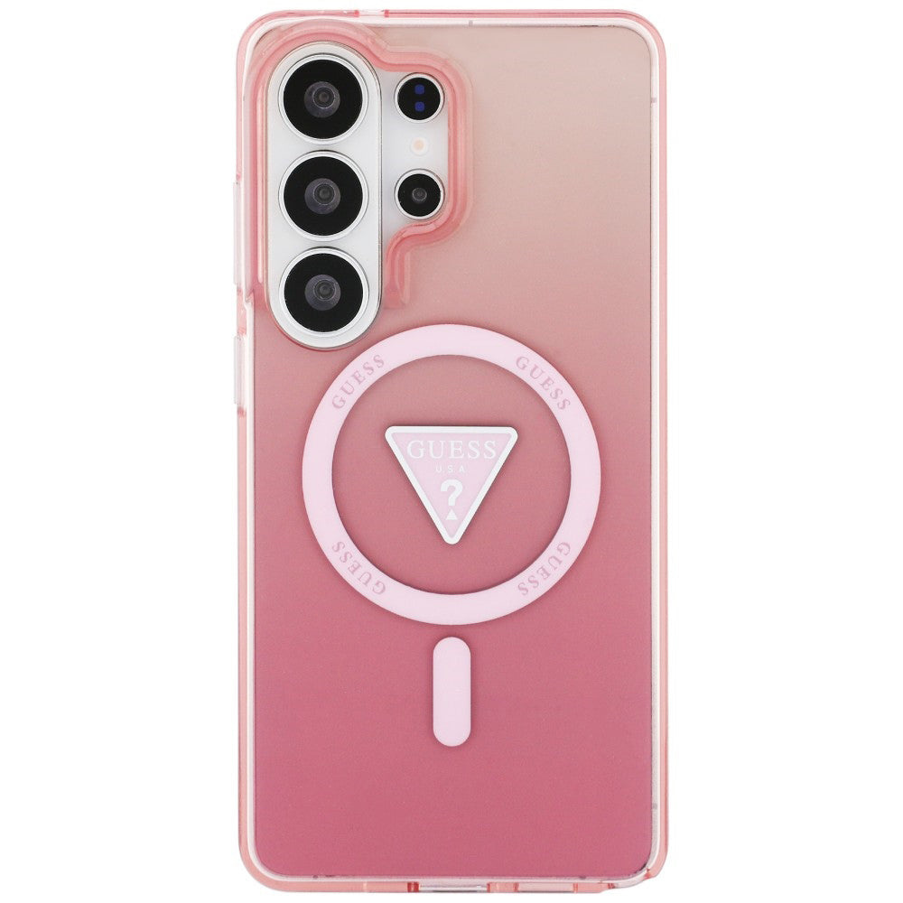 Futrola MagSafe za Samsung Galaxy S26 Ultra S948, Guess, IML Gradient Triangle Logo, Roze