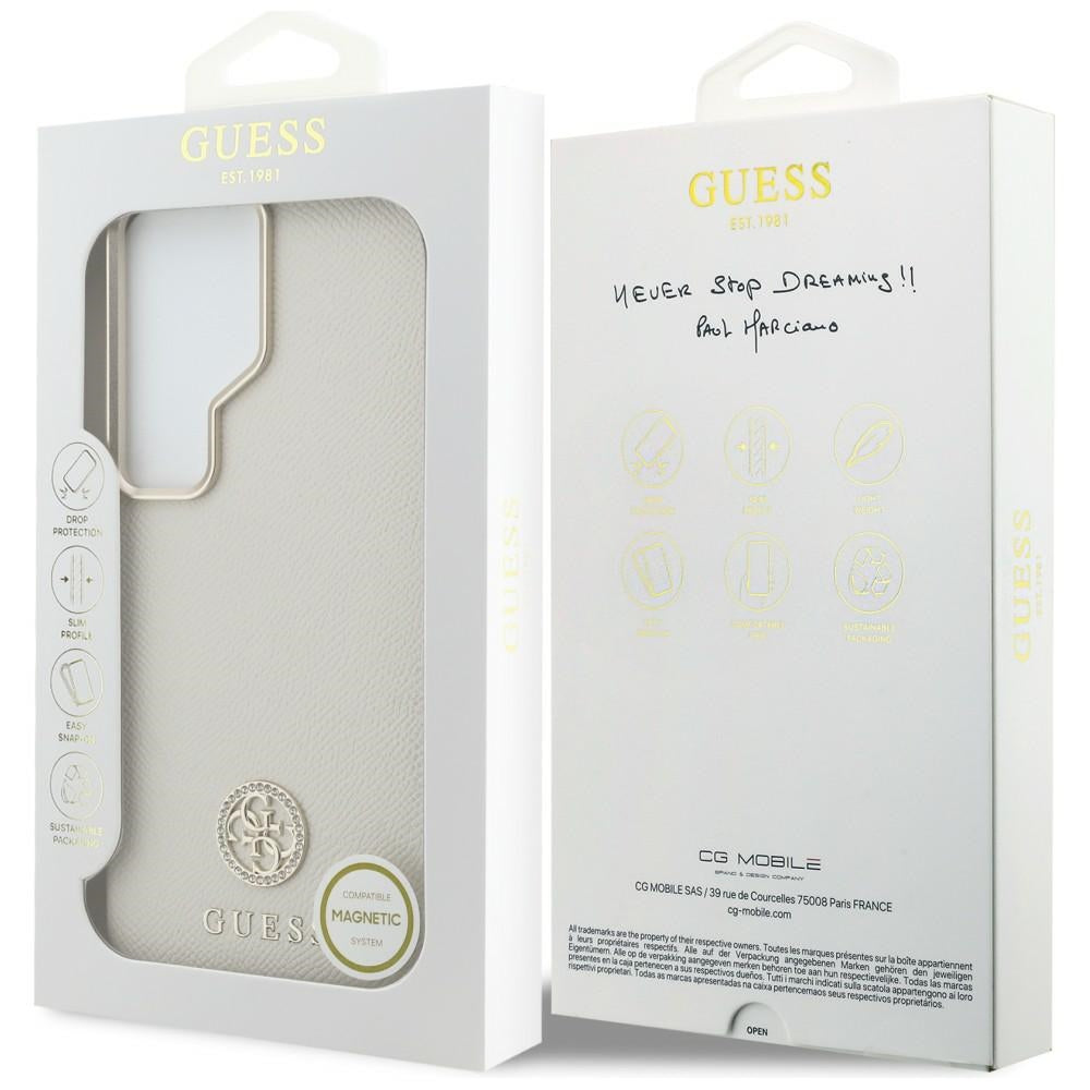 Futrola MagSafe za Samsung Galaxy S26 Ultra S948, Guess, Rhinestone Round Logo, Bež