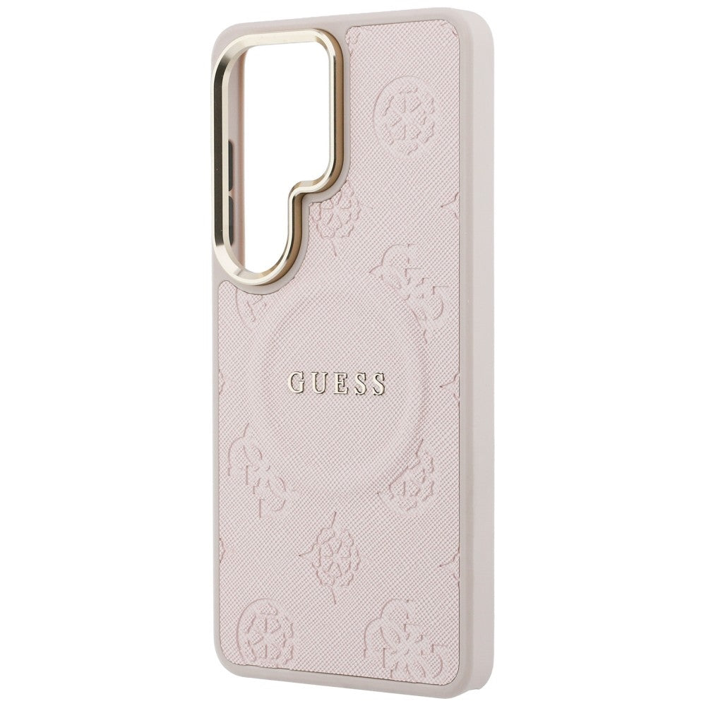 MagSafe futrola za Samsung Galaxy S26 Ultra S948, Guess, Saffiano Peony Embossed Ring, Roze