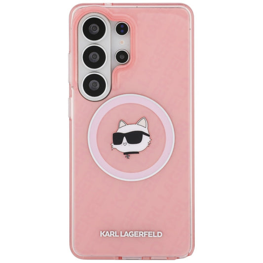 Futrola MagSafe za Samsung Galaxy S26 Ultra S948, Karl Lagerfeld, IML Choupette Head on KL Repeated Logo, Roze