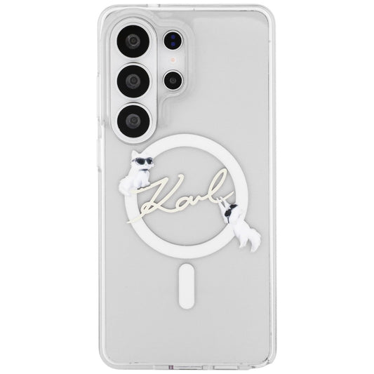 Futrola MagSafe za Samsung Galaxy S26 Ultra S948, Karl Lagerfeld, IML Choupette Karl Script Logo, Bela.