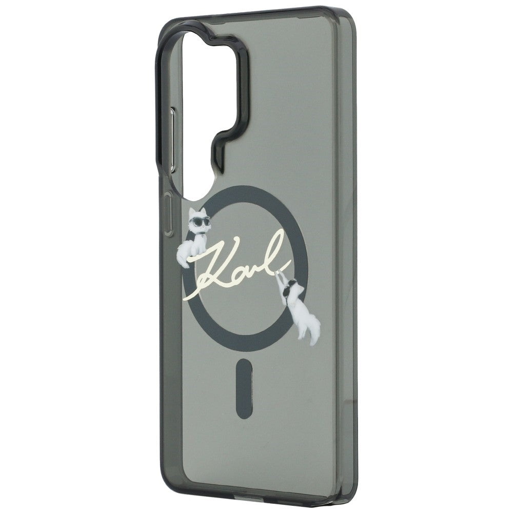 Futrola MagSafe za Samsung Galaxy S26 Ultra S948, Karl Lagerfeld, IML Choupette Karl Script Logo, Crna