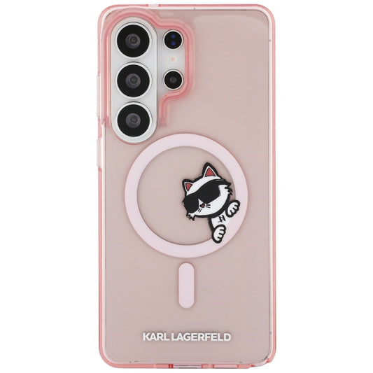 Futrola MagSafe za Samsung Galaxy S26 Ultra S948, Karl Lagerfeld, IML Choupette Peekaboo Logo, Roze