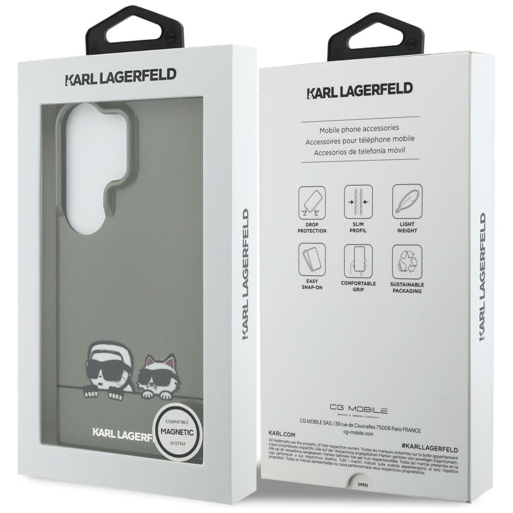 Futrola MagSafe za Samsung Galaxy S26 Ultra S948, Karl Lagerfeld, IML Karl & Choupette Peekaboo Logo, Crna