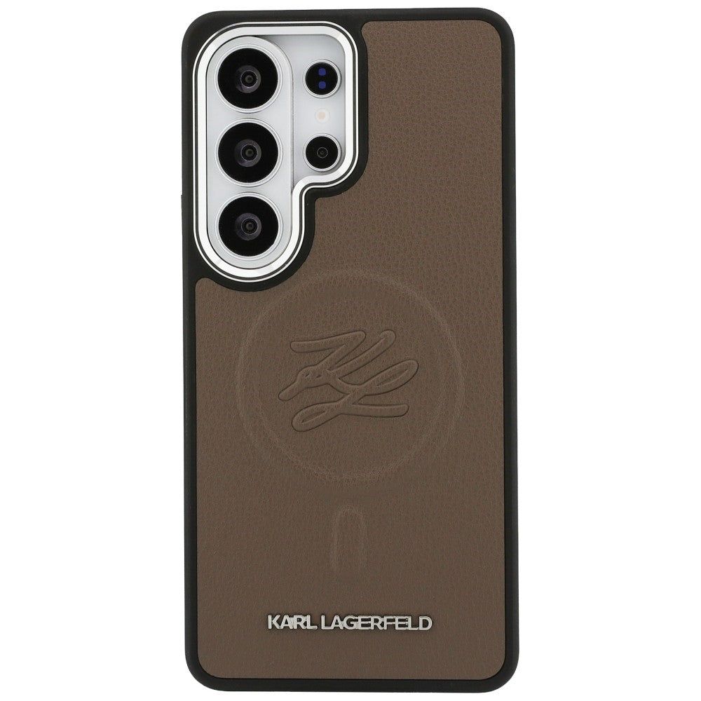 Futrola MagSafe za Samsung Galaxy S26 Ultra S948, Karl Lagerfeld, Initial Logo Debossed, Braon