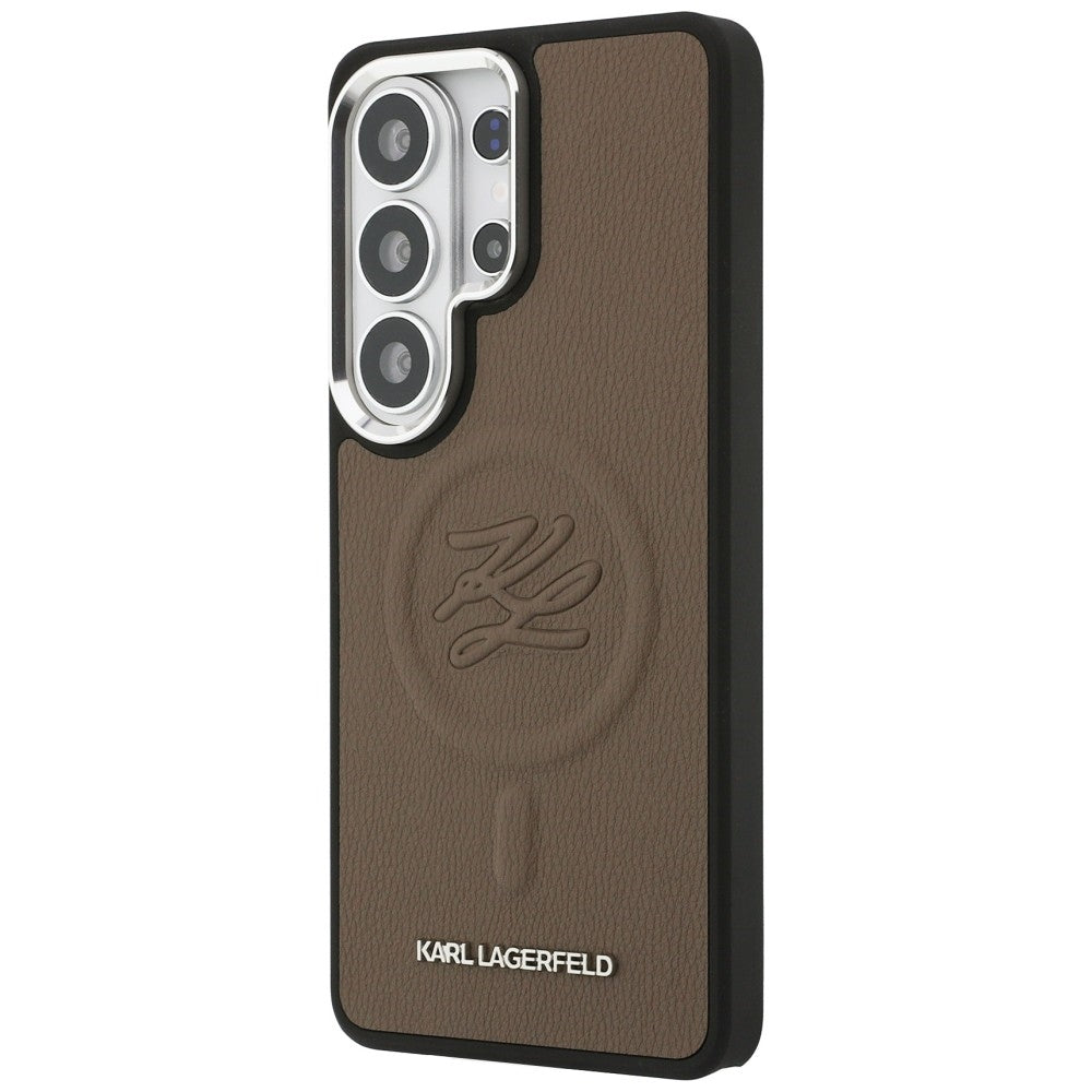 Futrola MagSafe za Samsung Galaxy S26 Ultra S948, Karl Lagerfeld, Initial Logo Debossed, Braon