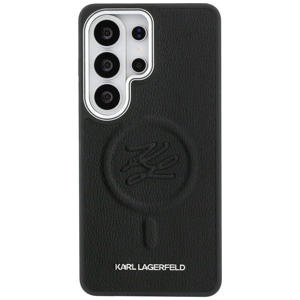 Futrola MagSafe za Samsung Galaxy S26 Ultra S948, Karl Lagerfeld, Initial Logo Debossed, Crna