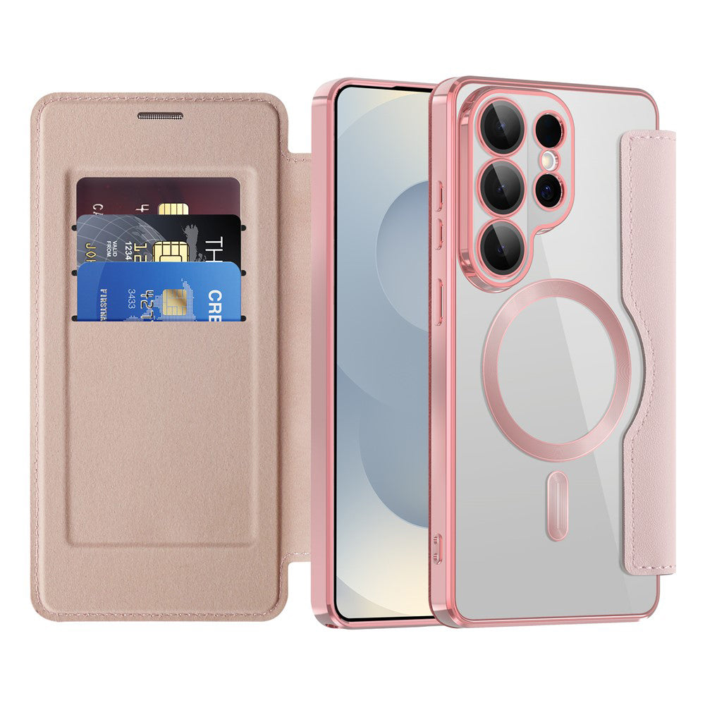 Futrola MagSafe za Samsung Galaxy S26 Ultra S948, Techsuit, SmartMag Book, Roze