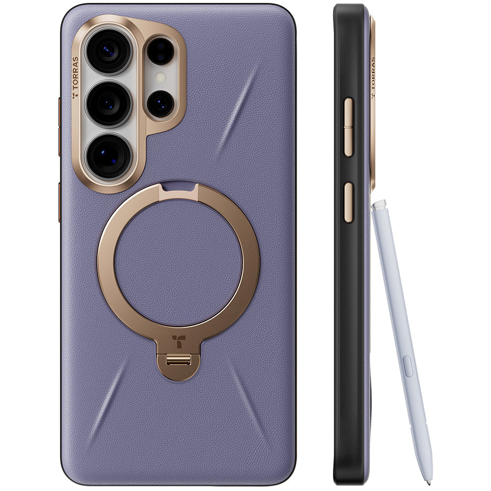 Futrola MagSafe za Samsung Galaxy S26 Ultra S948, Torras, QPRO Leather, Ljubičasta
