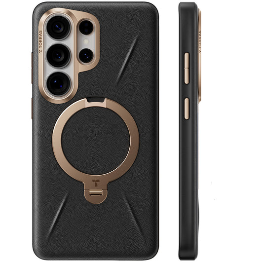 Futrola MagSafe za Samsung Galaxy S26 Ultra, Torras, QPRO Leather, Crna