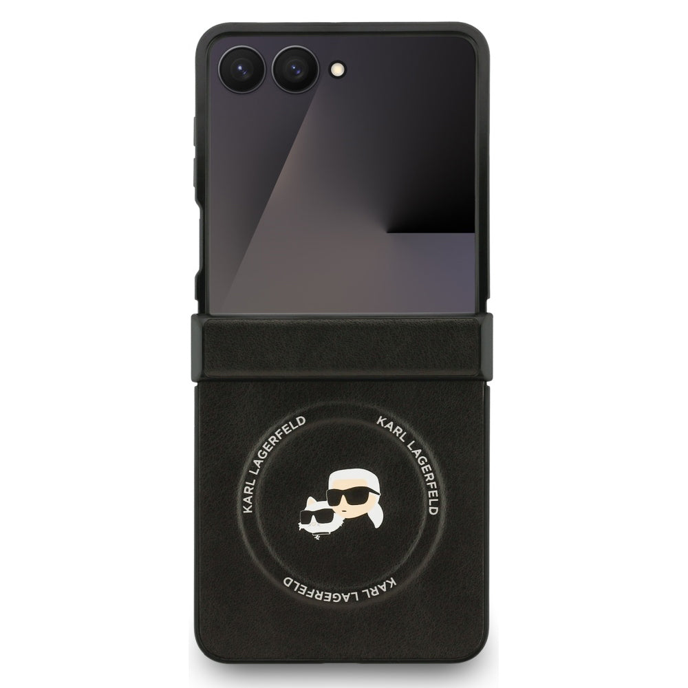 Futrola MagSafe za Samsung Galaxy Z Flip7 F766, Karl Lagerfeld, Karl & Choupette Pins, Crna