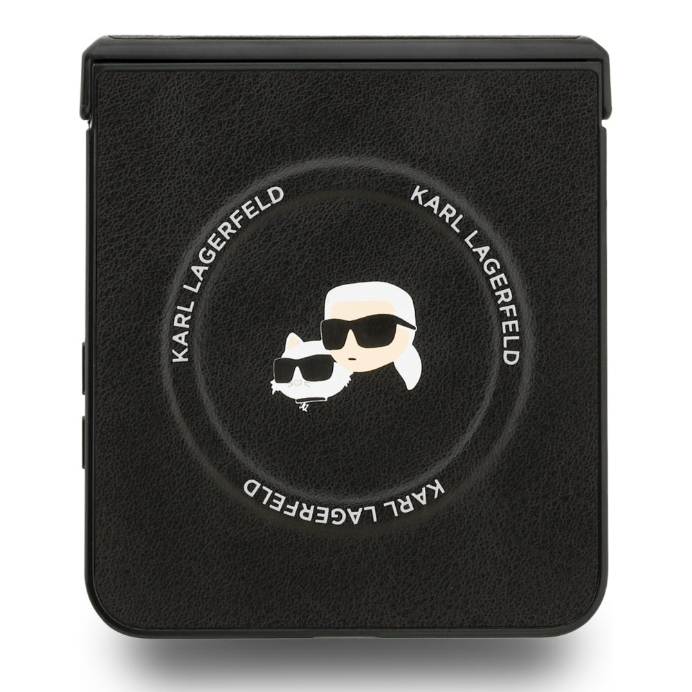 Futrola MagSafe za Samsung Galaxy Z Flip7 F766, Karl Lagerfeld, Karl & Choupette Pins, Crna