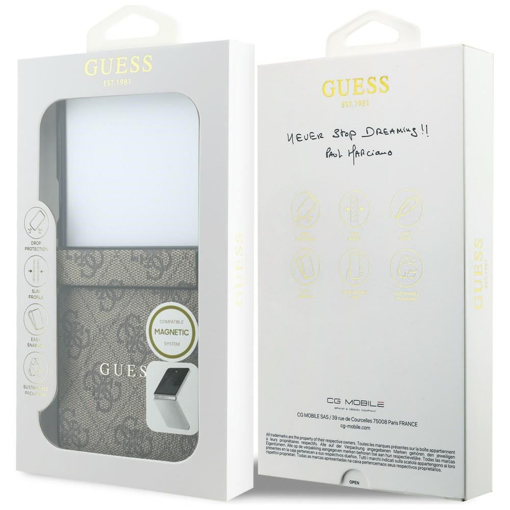 MagSafe futrola za Samsung Galaxy Z Flip8 F776, Guess, 4G Leather Classic, Braon