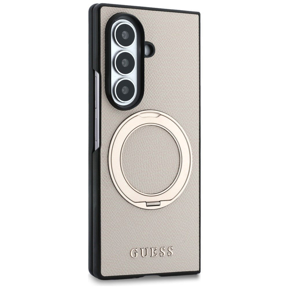 MagSafe futrola za Samsung Galaxy Z Fold8 Ultra F976, Guess, Ring Stand Grained Classic Logo, Bež
