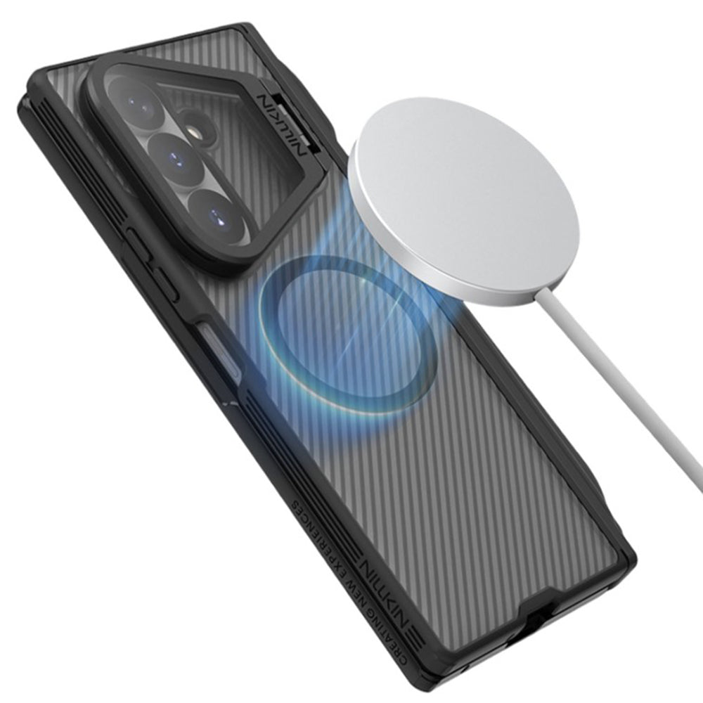MagSafe futrola za Samsung Galaxy Z Fold8 Ultra F976, Nillkin, CamShield Pro sa providnim poklopcem za sočivo i držačem za S-Pen, Crna Providna