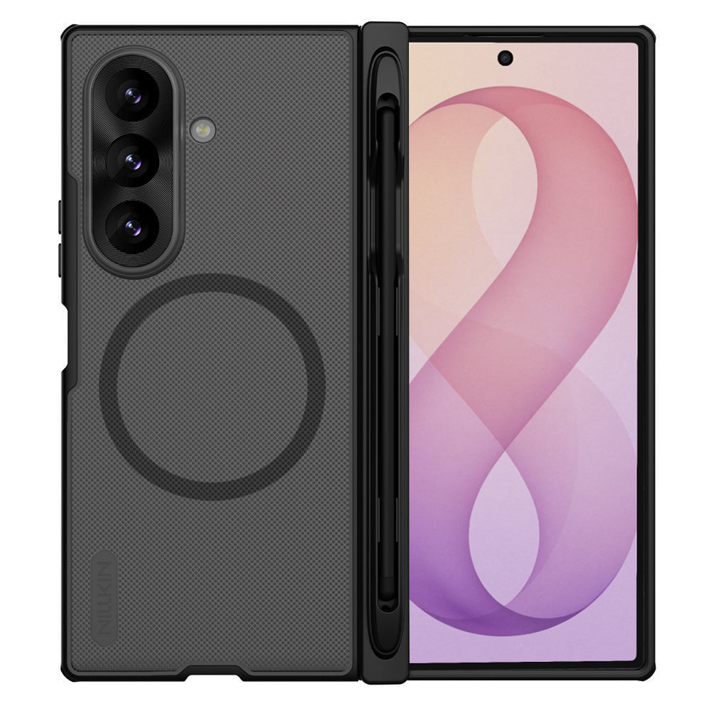 MagSafe futrola za Samsung Galaxy Z Fold8 Ultra F976, Nillkin, Super Frosted Shield sa držačem za olovku, Crna Providna
