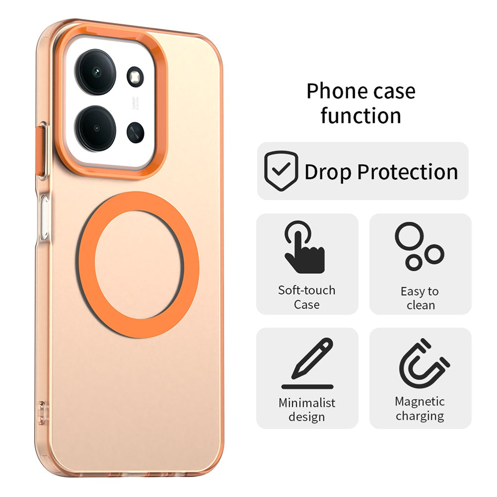 MagSafe futrola za Xiaomi Poco C85 4G / Redmi 15C 5G / 15C 4G, Techsuit, CandyCase, Narandžasta