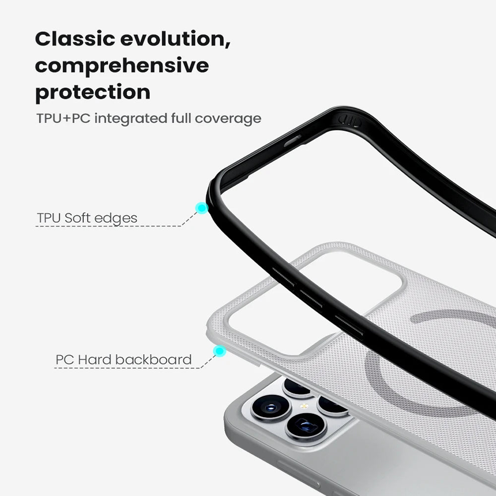 MagSafe futrola za Xiaomi Poco F8 Ultra, Nillkin, Super Shield Pro, Crna Providna Satenska