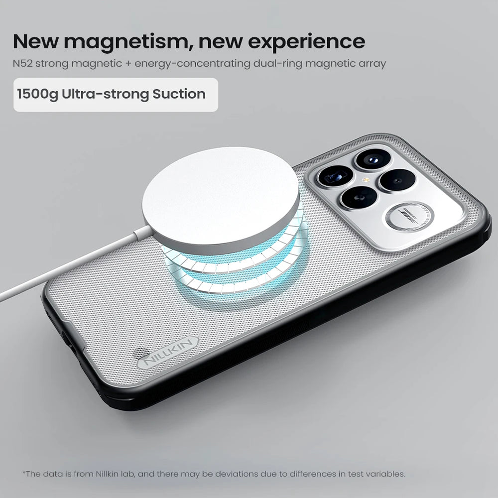 MagSafe futrola za Xiaomi Poco F8 Ultra, Nillkin, Super Shield Pro, Crna Providna Satenska