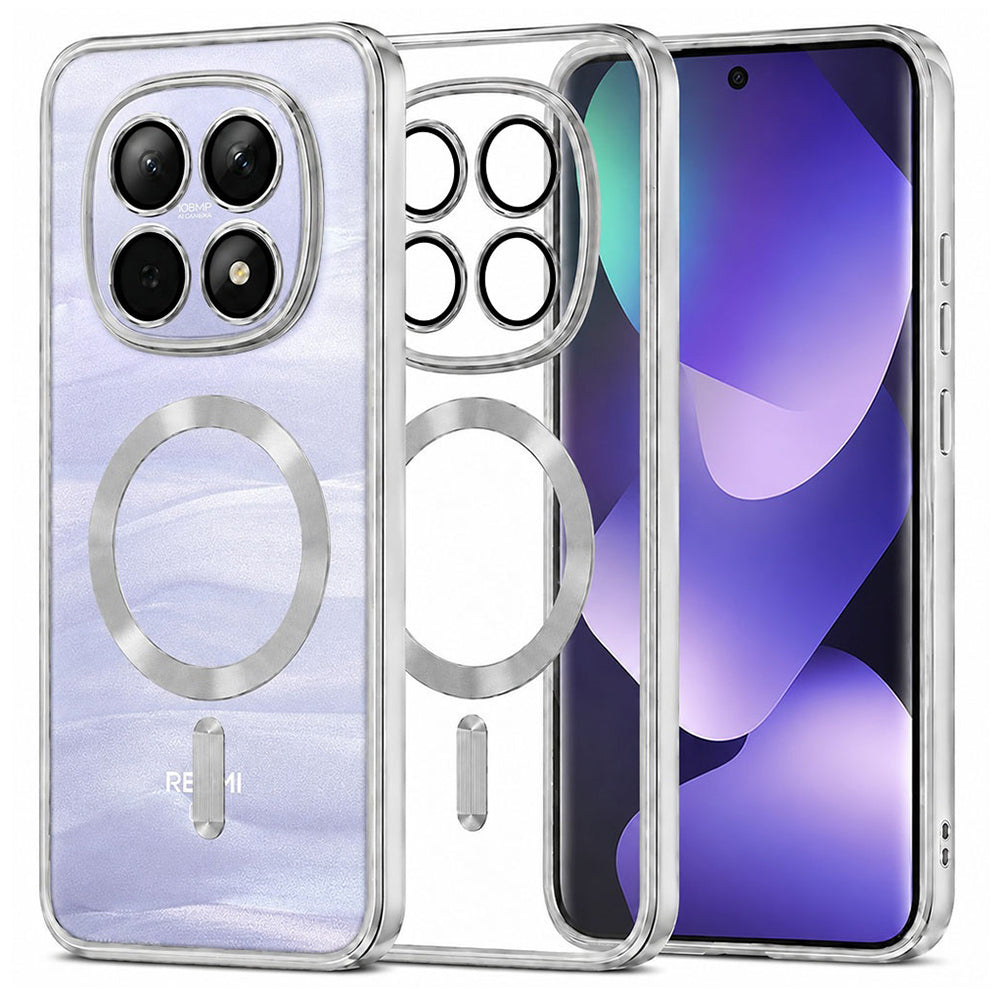MagSafe futrola za Xiaomi Poco M8 / Redmi Note 15 5G / Note 15 4G, Techsuit, Luxury Crystal, Srebrna