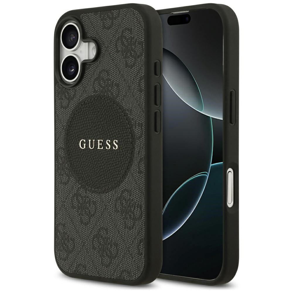 Futrola MagSafe za Apple iPhone 17, Guess, 4G Circle Classic Logo, Crna