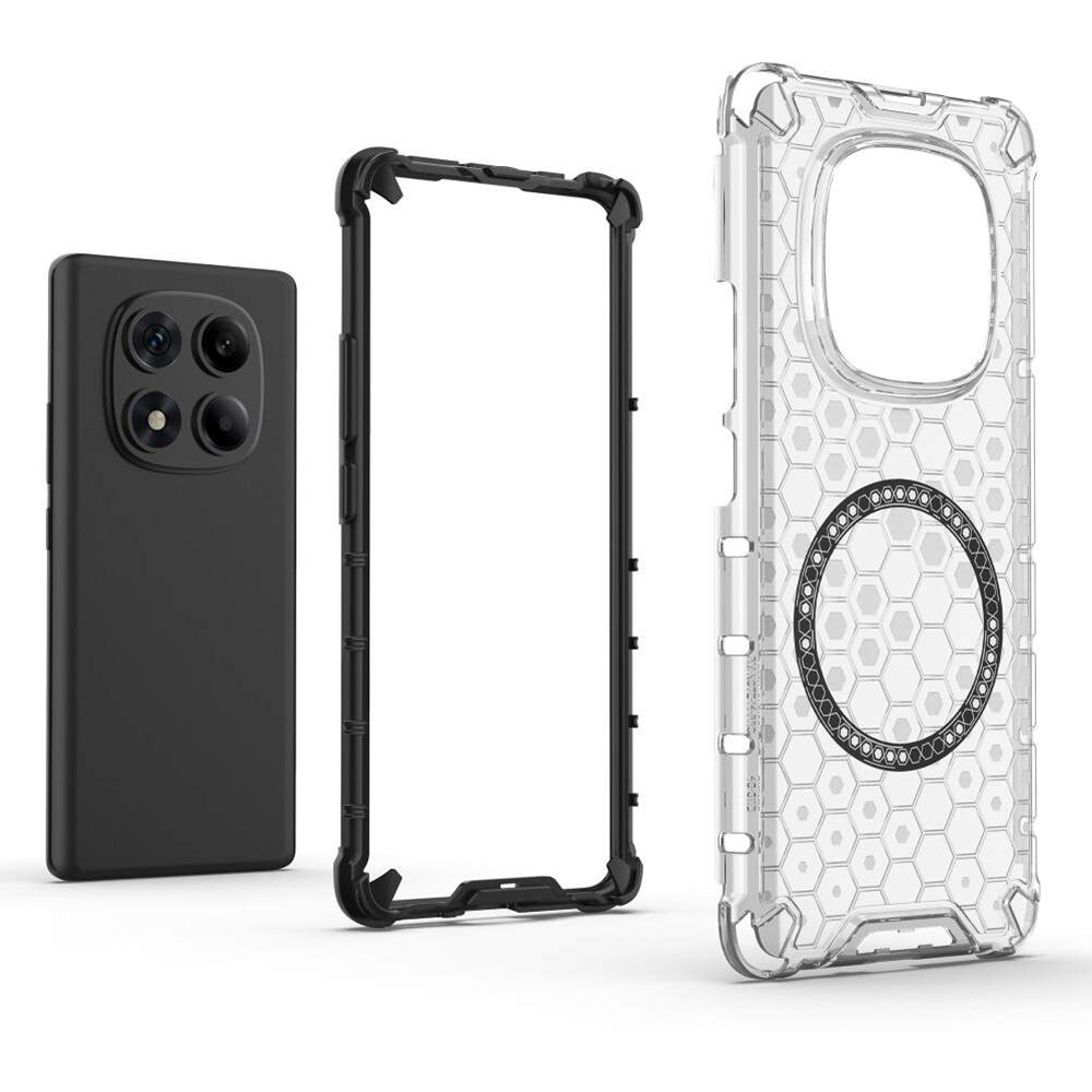 MagSafe futrola za Xiaomi Redmi Note 14 Pro+ 5G, Techsuit, HoneyComb Shield, Crna