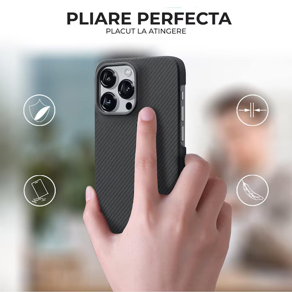 Futrola MagSafe za Apple iPhone 17 Pro, Techsuit Aramid Fiber, Crna