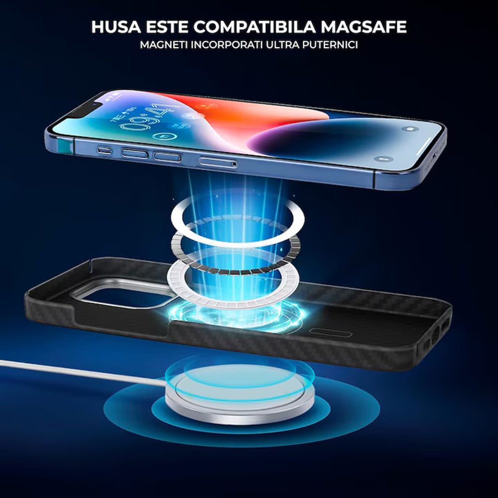 Futrola MagSafe za Apple iPhone 17 Pro, Techsuit Aramid Fiber, Crna