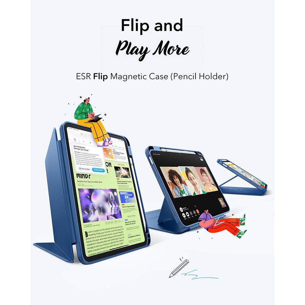 Futrola za Apple iPad (2025) / (2022), ESR, Flip Hybrid, Plava