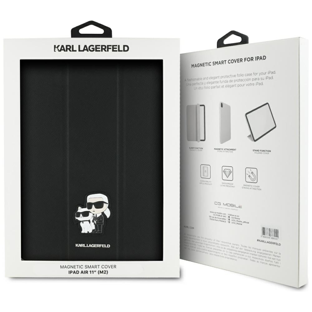 Futrola za Apple iPad Air 11 (2026) / iPad Air 11 (2025) / Air 11 (2024), Karl Lagerfeld, Saffiano Karl & Choupette, Crna