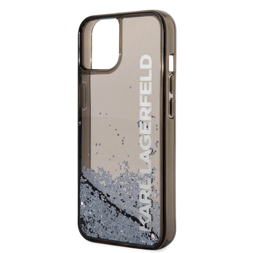 Futrola za Apple iPhone 14, Karl Lagerfeld, Liquid Glitter KL Logo, Crna