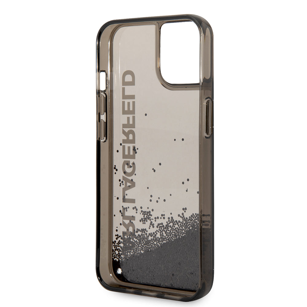 Futrola za Apple iPhone 14, Karl Lagerfeld, Liquid Glitter KL Logo, Crna