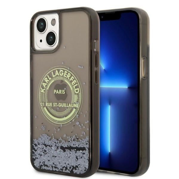 Futrola za Apple iPhone 14, Karl Lagerfeld, Liquid Glitter RSG, Crna