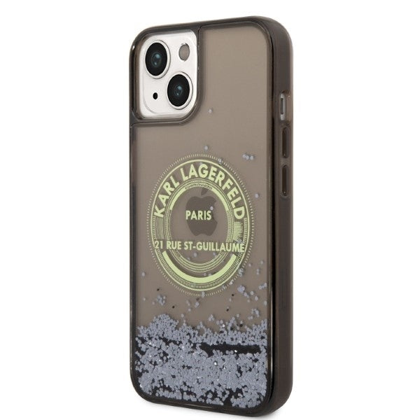 Futrola za Apple iPhone 14, Karl Lagerfeld, Liquid Glitter RSG, Crna
