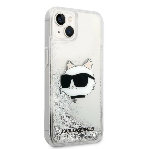 Futrola za Apple iPhone 14 Plus, Karl Lagerfeld, Glitter Choupette's Head, Srebrna
