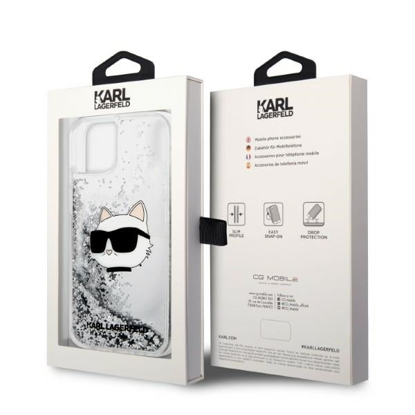 Futrola za Apple iPhone 14 Plus, Karl Lagerfeld, Glitter Choupette's Head, Srebrna
