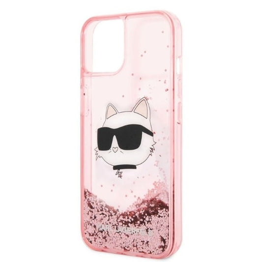 Futrola za Apple iPhone 14 Plus, Karl Lagerfeld, Glitter Choupette's Head, Roze