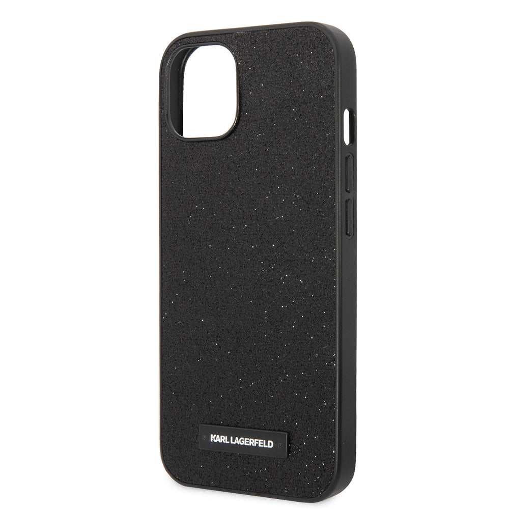Futrola za Apple iPhone 14 Plus, Karl Lagerfeld, Glitter Plaque Logo, Crna
