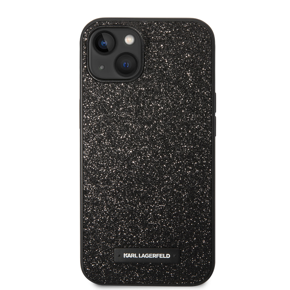 Futrola za Apple iPhone 14 Plus, Karl Lagerfeld, Glitter Plaque Logo, Crna