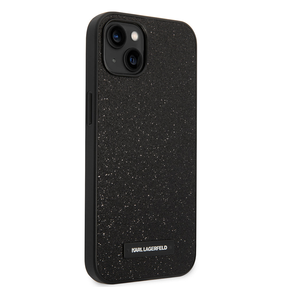 Futrola za Apple iPhone 14 Plus, Karl Lagerfeld, Glitter Plaque Logo, Crna