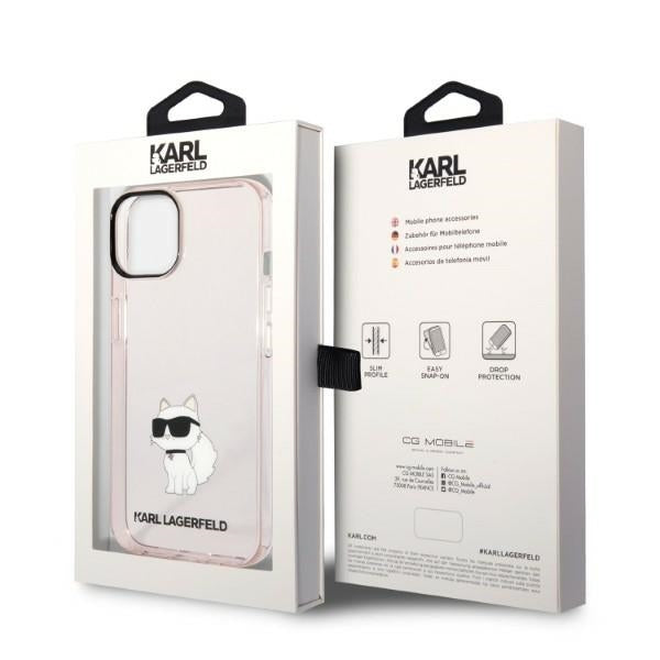 Futrola za Apple iPhone 14 Plus, Karl Lagerfeld, Ikonik Choupette, Roze