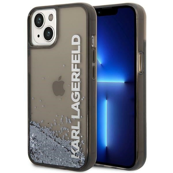 Futrola za Apple iPhone 14 Plus, Karl Lagerfeld, Liquid Glitter KL Logo, Crna