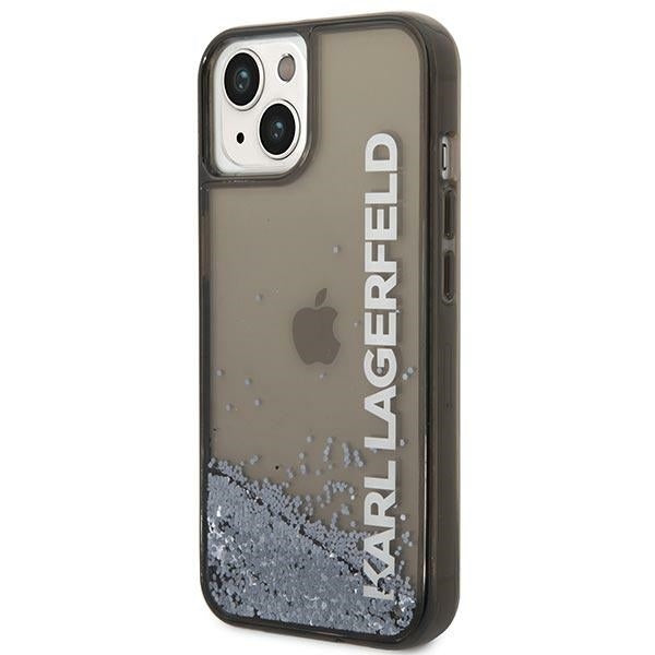 Futrola za Apple iPhone 14 Plus, Karl Lagerfeld, Liquid Glitter KL Logo, Crna