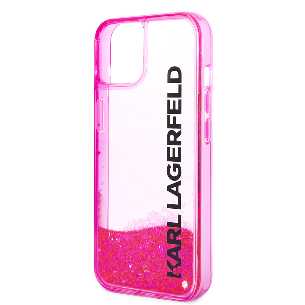 Futrola za Apple iPhone 14 Plus, Karl Lagerfeld, Liquid Glitter KL Logo, Roze