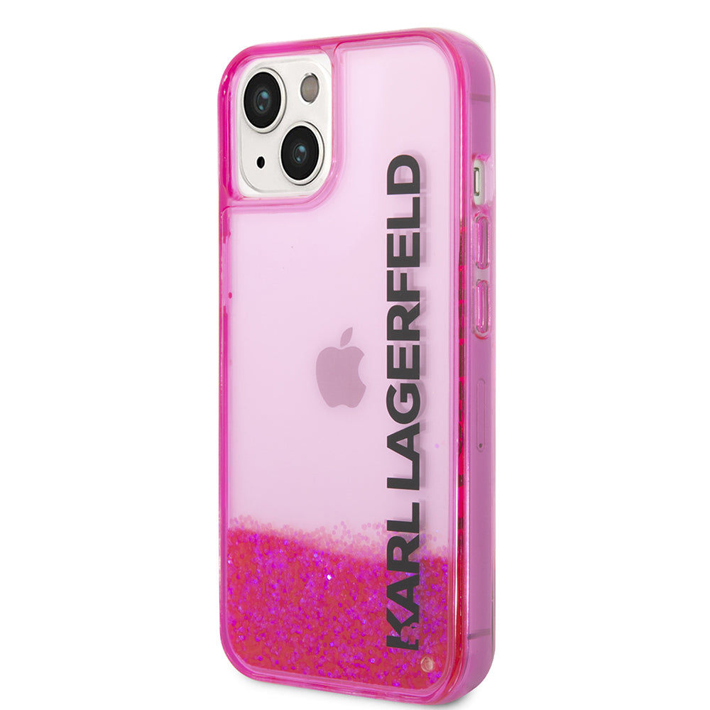 Futrola za Apple iPhone 14 Plus, Karl Lagerfeld, Liquid Glitter KL Logo, Roze