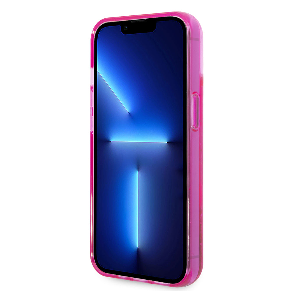 Futrola za Apple iPhone 14 Plus, Karl Lagerfeld, Liquid Glitter KL Logo, Roze