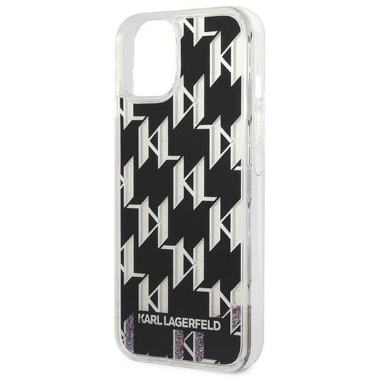 Futrola za Apple iPhone 14 Plus, Karl Lagerfeld, Liquid Glitter Monogram, Crna